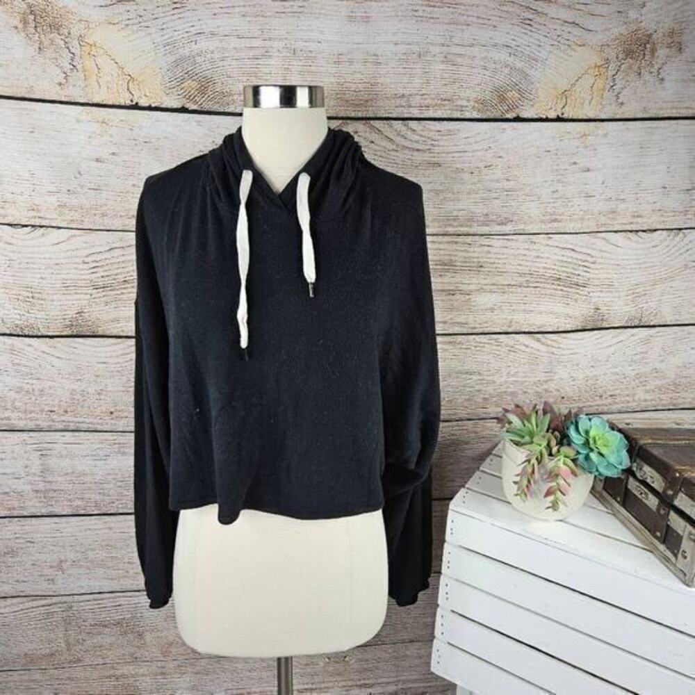 Urban Outfitters Out From Under Nubby Long Sleeve Black Cropped Hoodie Small
